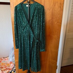 Pink Desert Women's Long Sleeve Dress - Green